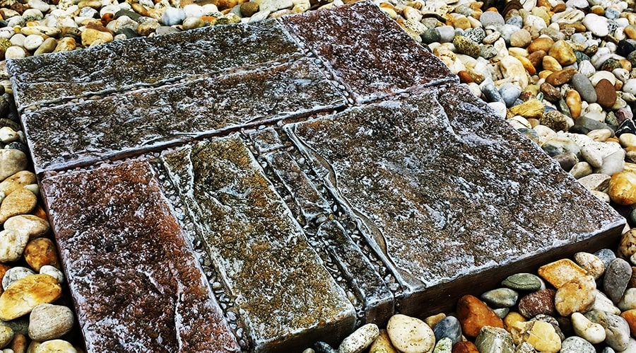 Dlažba kameň granit-odliatky zo silikónových foriem